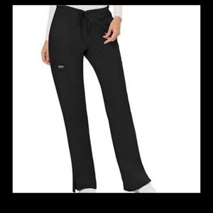 black Modern classic flare leg NWT XS petite Cherokee workwear scrub bottoms